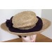 's Light Color Straw Hat Sun Shade Derby Boater Purple Accent  eb-32390413